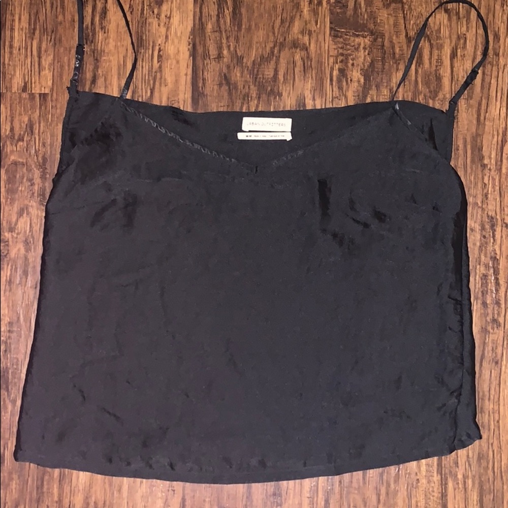 black satin tank top